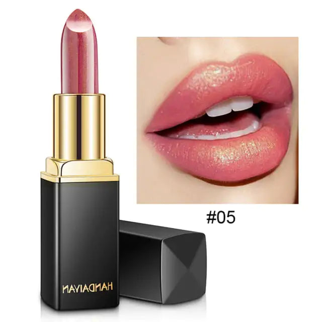 Waterproof glitter lipstick.