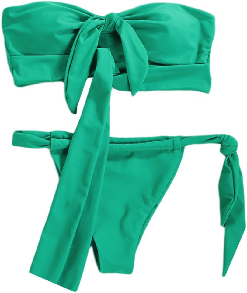 Women's 2 Piece Set Strapless Tie Knot Swimsuit