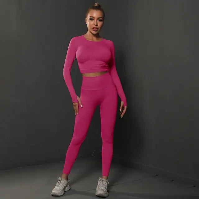 Seamless energy gym set for women.