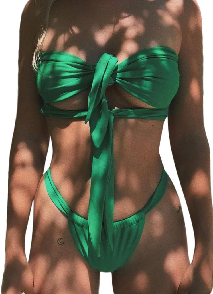 Women's 2 Piece Set Strapless Tie Knot Swimsuit