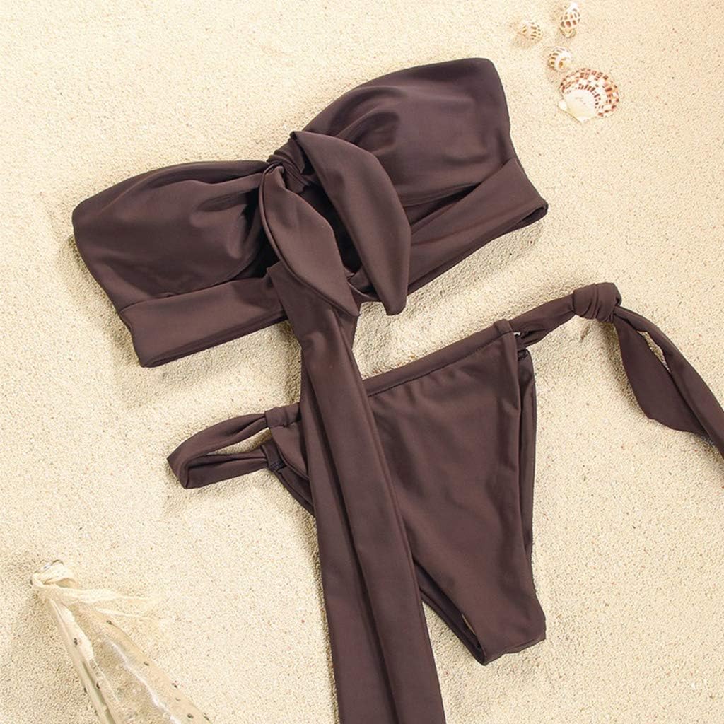 Women's 2 Piece Set Strapless Tie Knot Swimsuit