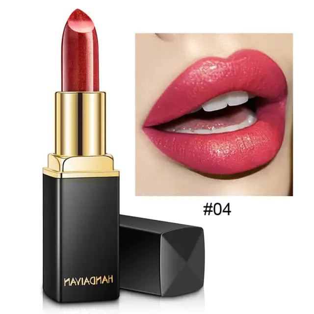 Waterproof glitter lipstick.
