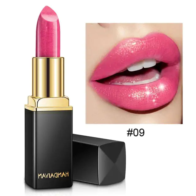 Waterproof glitter lipstick.