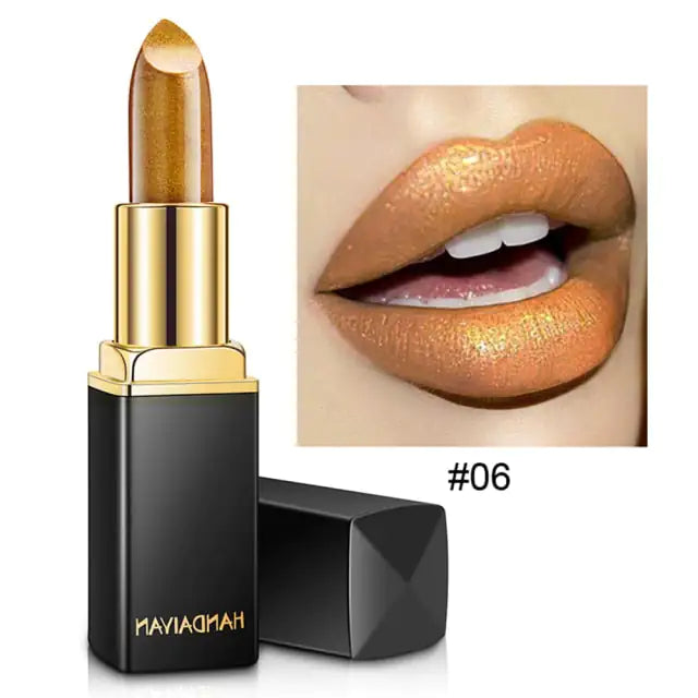Waterproof glitter lipstick.