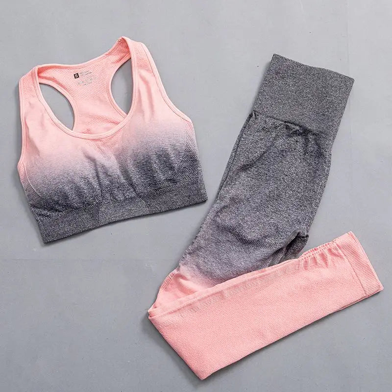 Women Suit Yoga Set Female Clothing Sportswear Sport Outfit For Woman Long Sleeve Top Workout Clothes Gym Leggings Fitness Suits
