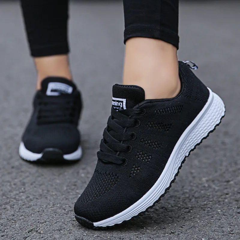 Women Casual Shoes Fashion Breathable Walking Mesh Flat Shoes Woman White Sneakers Women