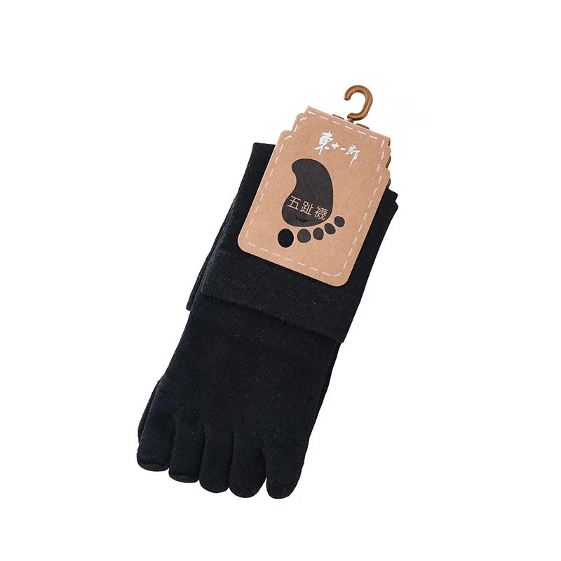 Unisex Toe Socks Women Five Fingers Socks Breathable Cotton Socks Sports Running Solid Color Black White Grey happy Soks