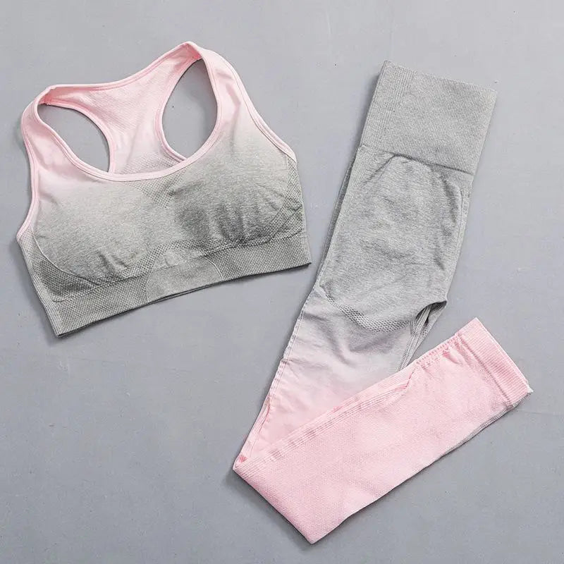 Women Suit Yoga Set Female Clothing Sportswear Sport Outfit For Woman Long Sleeve Top Workout Clothes Gym Leggings Fitness Suits