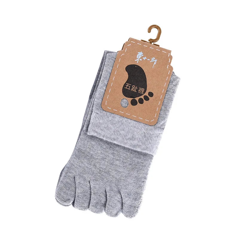 Unisex Toe Socks Women Five Fingers Socks Breathable Cotton Socks Sports Running Solid Color Black White Grey happy Soks