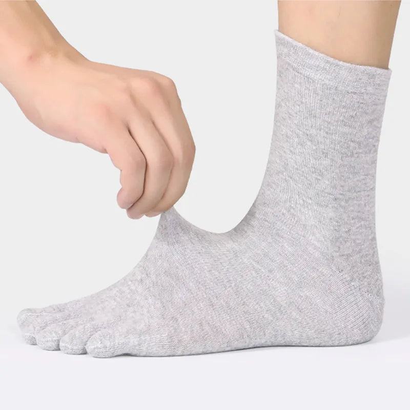 Unisex Toe Socks Women Five Fingers Socks Breathable Cotton Socks Sports Running Solid Color Black White Grey happy Soks