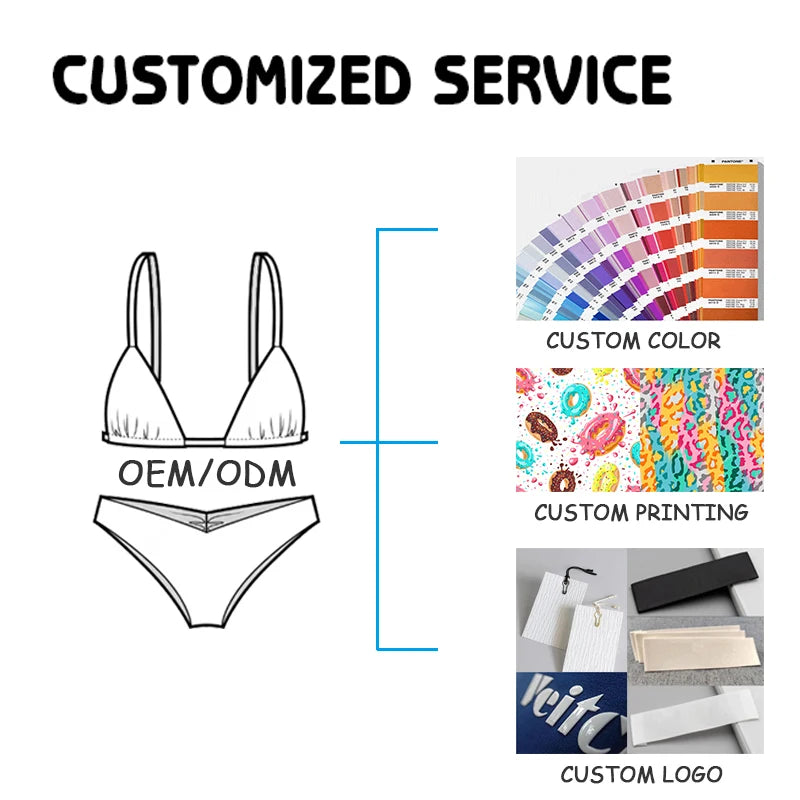 Sexy Solid Color Halter Off-the-shoulder Long Sleeve Two Piece Bikini Beachwear Halter Women Swimsuit Custom Ladies Swimwear