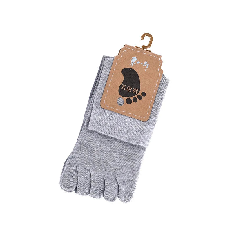 Unisex Toe Socks Women Five Fingers Socks Breathable Cotton Socks Sports Running Solid Color Black White Grey happy Soks