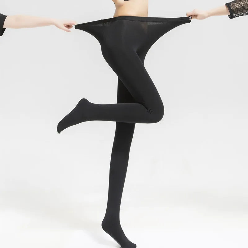 Tights Warm Winter Fleece Pantyhose 120D High Waist Female Stretchy Opaque Footed Tights