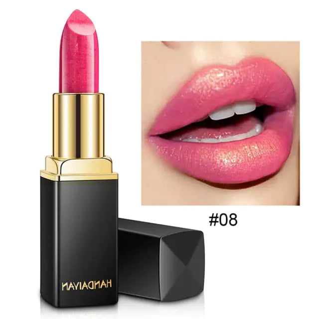 Waterproof glitter lipstick.