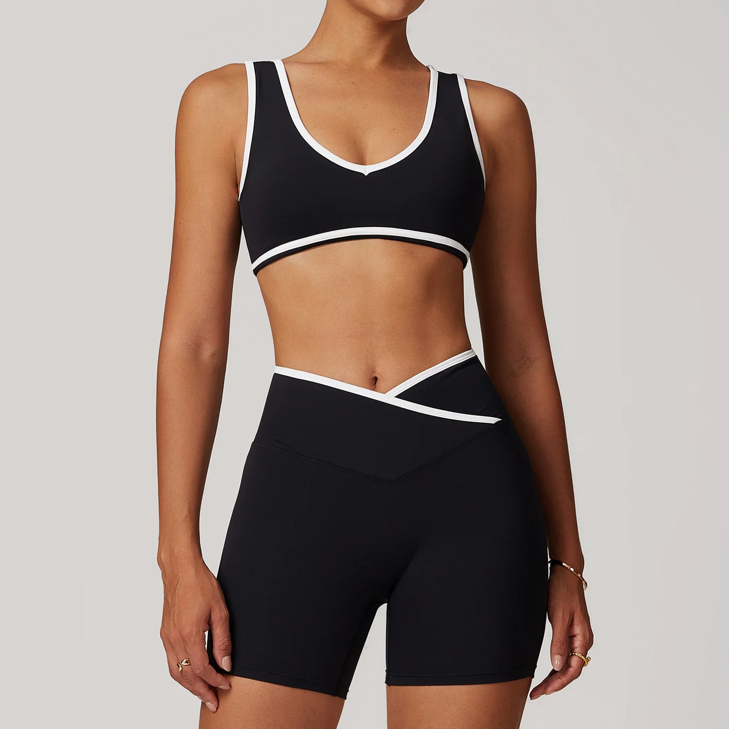 Cross High Top Sports Suit Female Fitness Yoga Clothes.