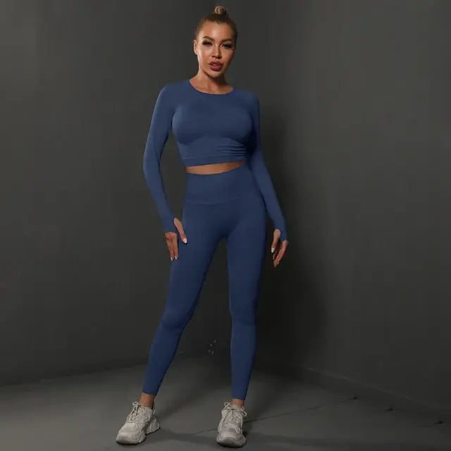 Seamless energy gym set for women.