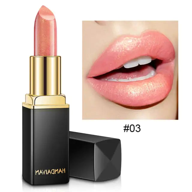 Waterproof glitter lipstick.