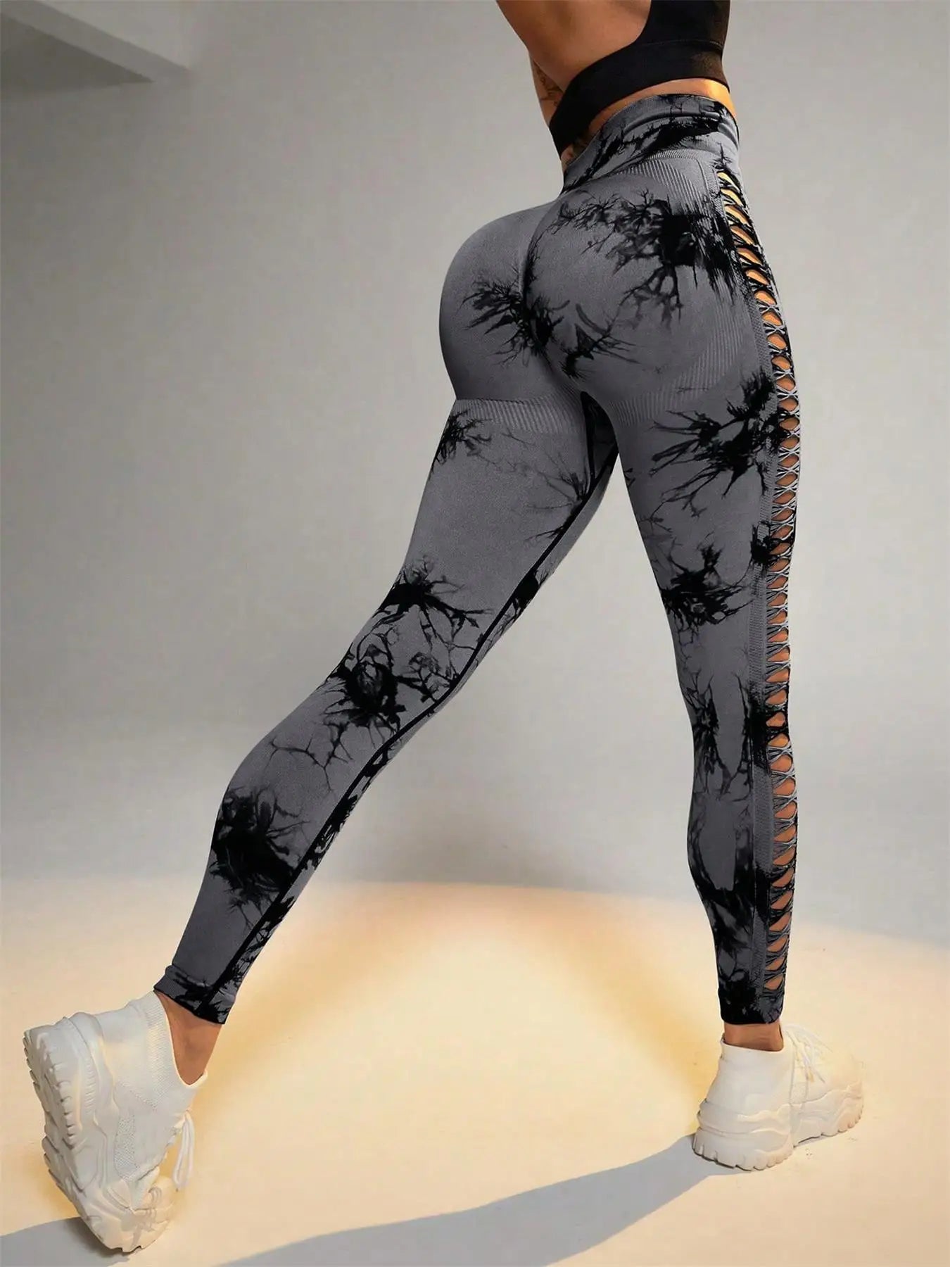 Leggings for Women High Waist Yoga Pants, Scrunch Butt Lifting Elastic Tights, Side mesh design