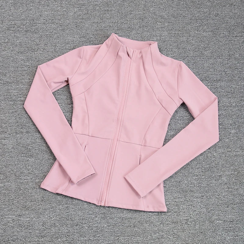 Sports Coat Women's Shirt Yoga Slim Long Sleeve Fast Running Thin Pilates Fitness Suit Top Clothing