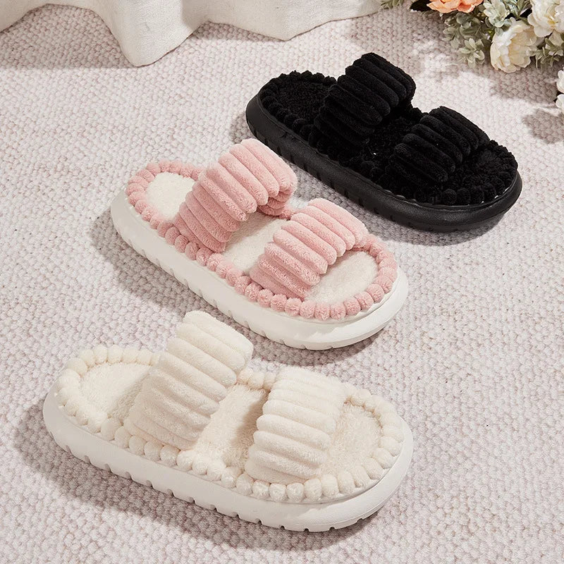 Winter Solid Linen Slippers 36-45 size Women Home Slippers Household Cotton Non Slip Thick Mute Shoes Couple Indoor Slipper