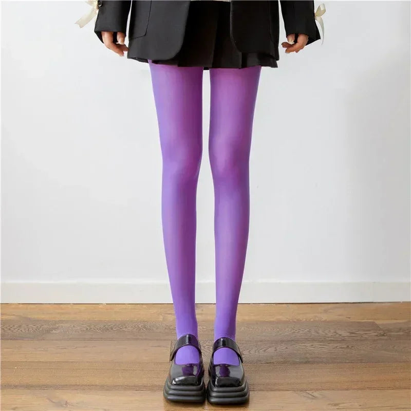 Women Bodycon Super Elastic See Through Lace Pantyhose Autumn Sexy Slim Elegant Burgundy Tights Winter