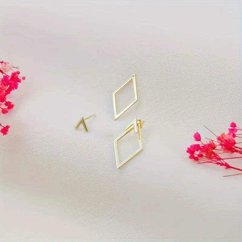 Triangle stud earrings for women.