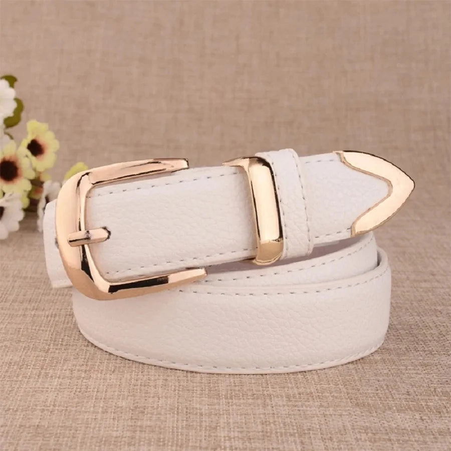 Women's Trousers Belt Leather Trend White Belt Fashion High Quality Trouser Belts Solid Vintage Pin Buckle Ladies Strap LB2146-