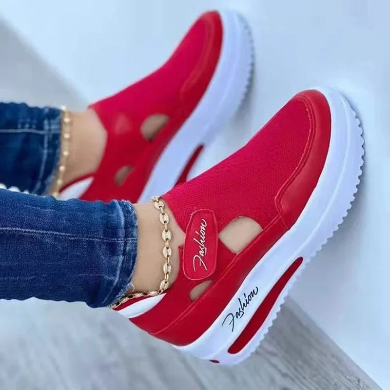 Women Tennis Shoes Female Mesh Breathable Casual Shoes Ladies Platform Hollow Out Sport Shoes