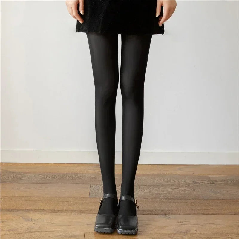 Women Bodycon Super Elastic See Through Lace Pantyhose Autumn Sexy Slim Elegant Burgundy Tights Winter