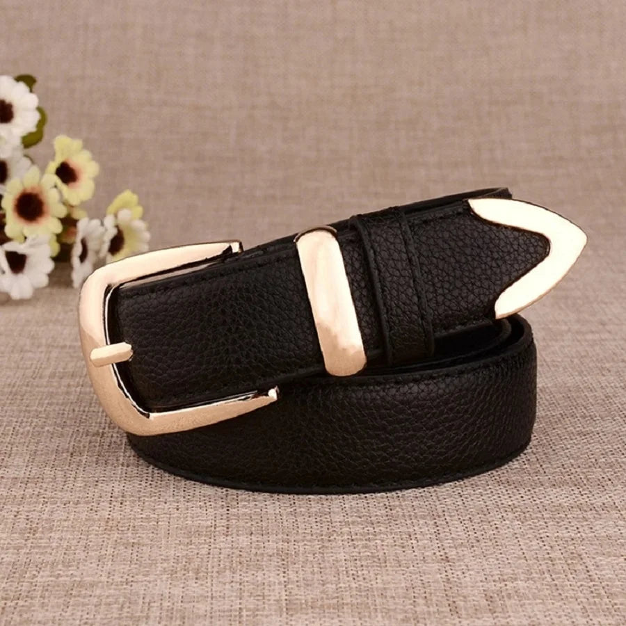 Women's Trousers Belt Leather Trend White Belt Fashion High Quality Trouser Belts Solid Vintage Pin Buckle Ladies Strap LB2146-