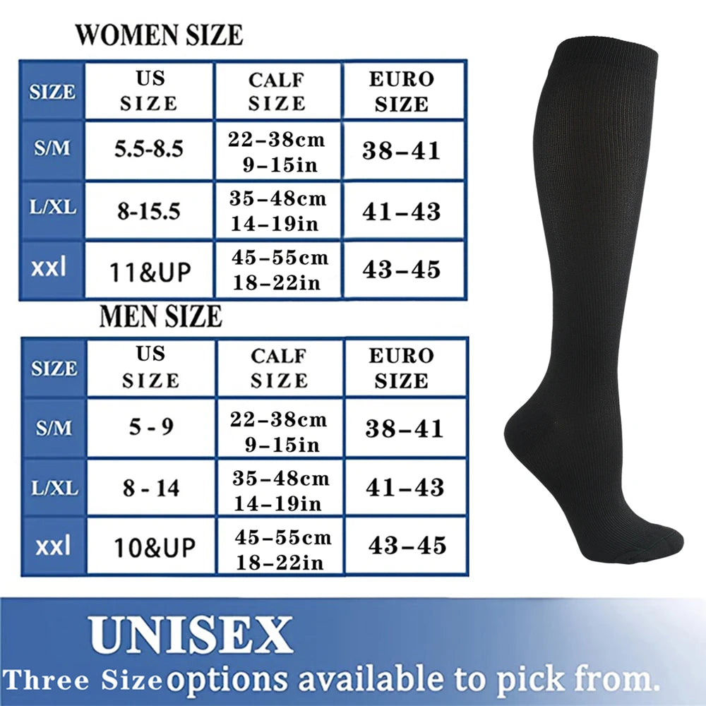 Socks Fit For Golf Rugby Running Hiking Sports For Anti Fatigue Driving Travel Flight Women Socks