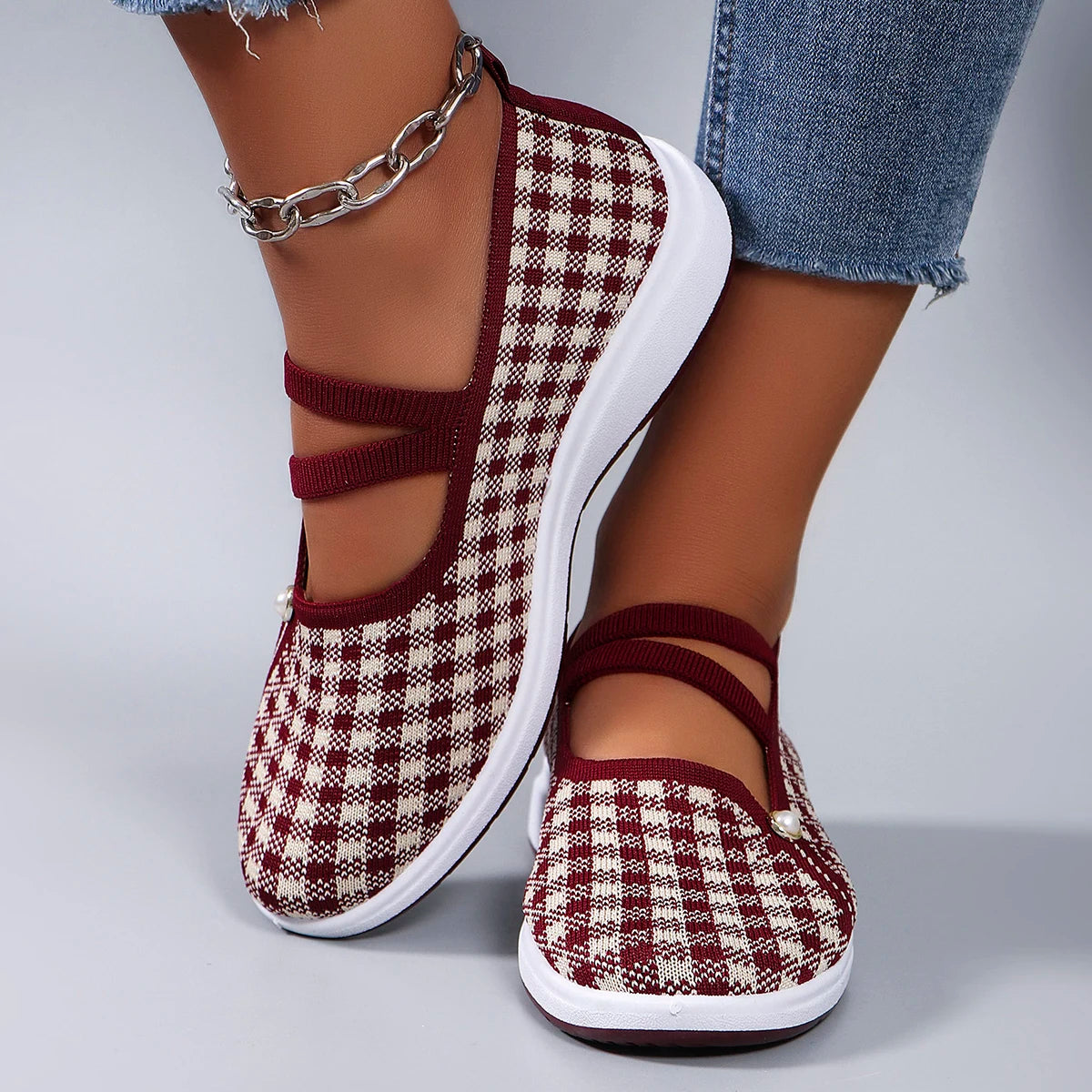 Spring new women's sports shoes, fashionable, breathable, lightweight, non-slip, wear-resistant, casual sports shoes, flat shoes