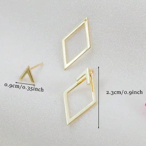 Triangle stud earrings for women.