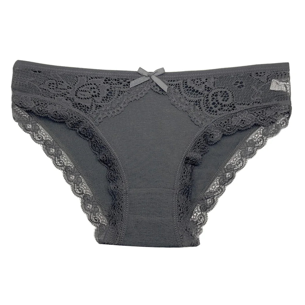 5Pcs/Set New Arrival Low Rise Ladies Sexy Lace Panty Briefs Panties for Women Lingerie Cotton Underpants