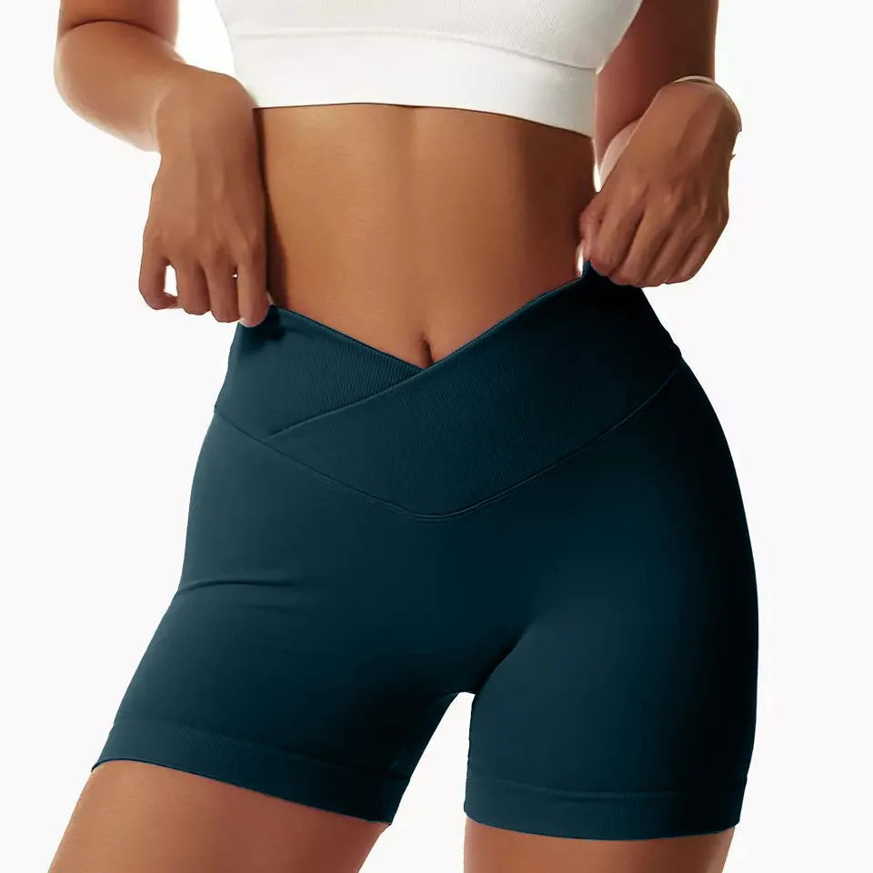 Yoga Impact Shorts Women Scrunch Bum Gym Shorts Low Waist Seamless Yoga Shorts Workout Biker Short Stretch Fitness Short Pants