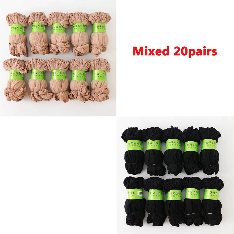 igh Quality Women Velvet Socks Pack Female Summer Thin Silk Transparent Sexy Ankle Nylon Socks Set