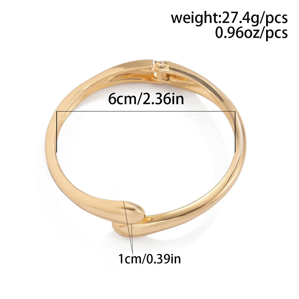 Wide metal bracelet ring for women gold and silver.