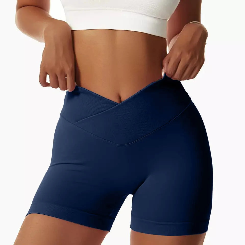 Yoga Impact Shorts Women Scrunch Bum Gym Shorts Low Waist Seamless Yoga Shorts Workout Biker Short Stretch Fitness Short Pants