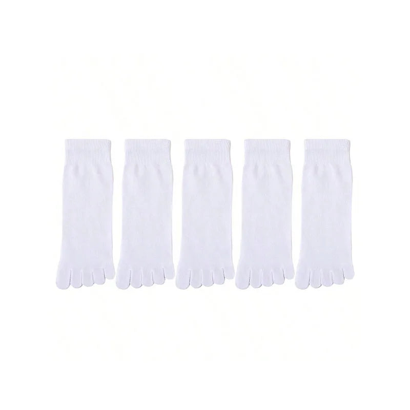 Women Five Fingers Socks Solid Colour Ladies Split Toe Sports Socks Spring Autumn Toe Socks