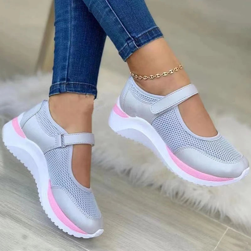 Round Head Knitted Women's Thick Sole Single Shoes