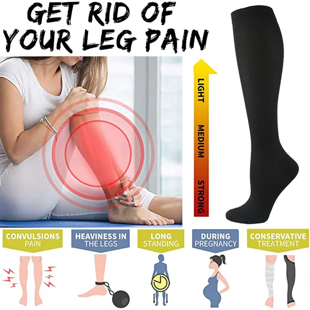 Socks Fit For Golf Rugby Running Hiking Sports For Anti Fatigue Driving Travel Flight Women Socks