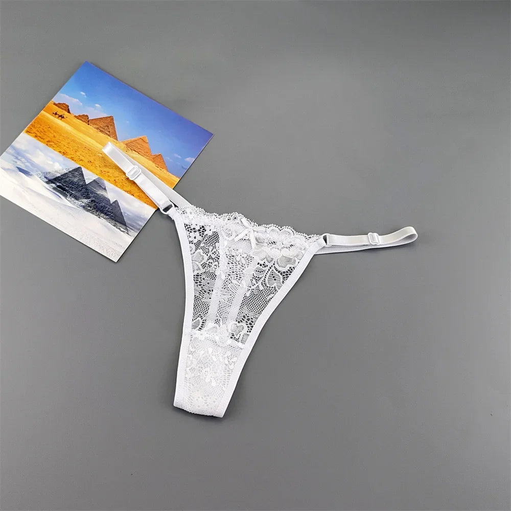 3Pcs Sexy Thongs Underwear for Women Perspective Lace G-String Panties Low Waist Plus Size Hot Wife Gift