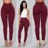 Women Denim Skinny Jeggings Pants High Waist Stretch Jeans Pure Color Slim Pencil Pants