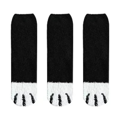 3 Pairs Womens Cats Paw Stripe 3d Socks Kawaii Fun Thick Girls Cartoon Animal Fingers Sock Hosiery Toe Zebra/Tiger/Cat Foot Sox