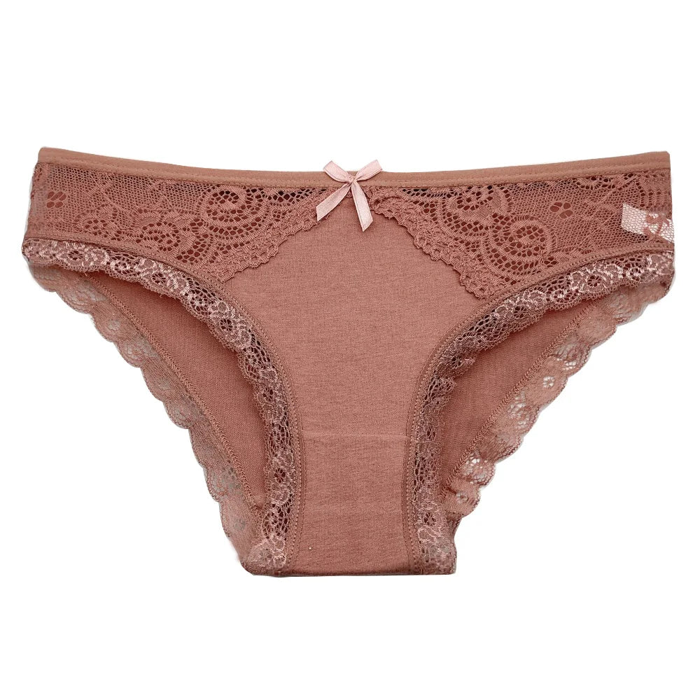 5Pcs/Set New Arrival Low Rise Ladies Sexy Lace Panty Briefs Panties for Women Lingerie Cotton Underpants