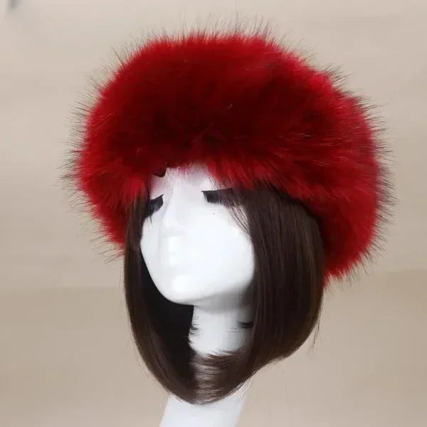 Winter Thick Furry Hair Band Fluffy Women Girl Headband Hat Winter Outdoor Ear Muff Ski Hats Hot