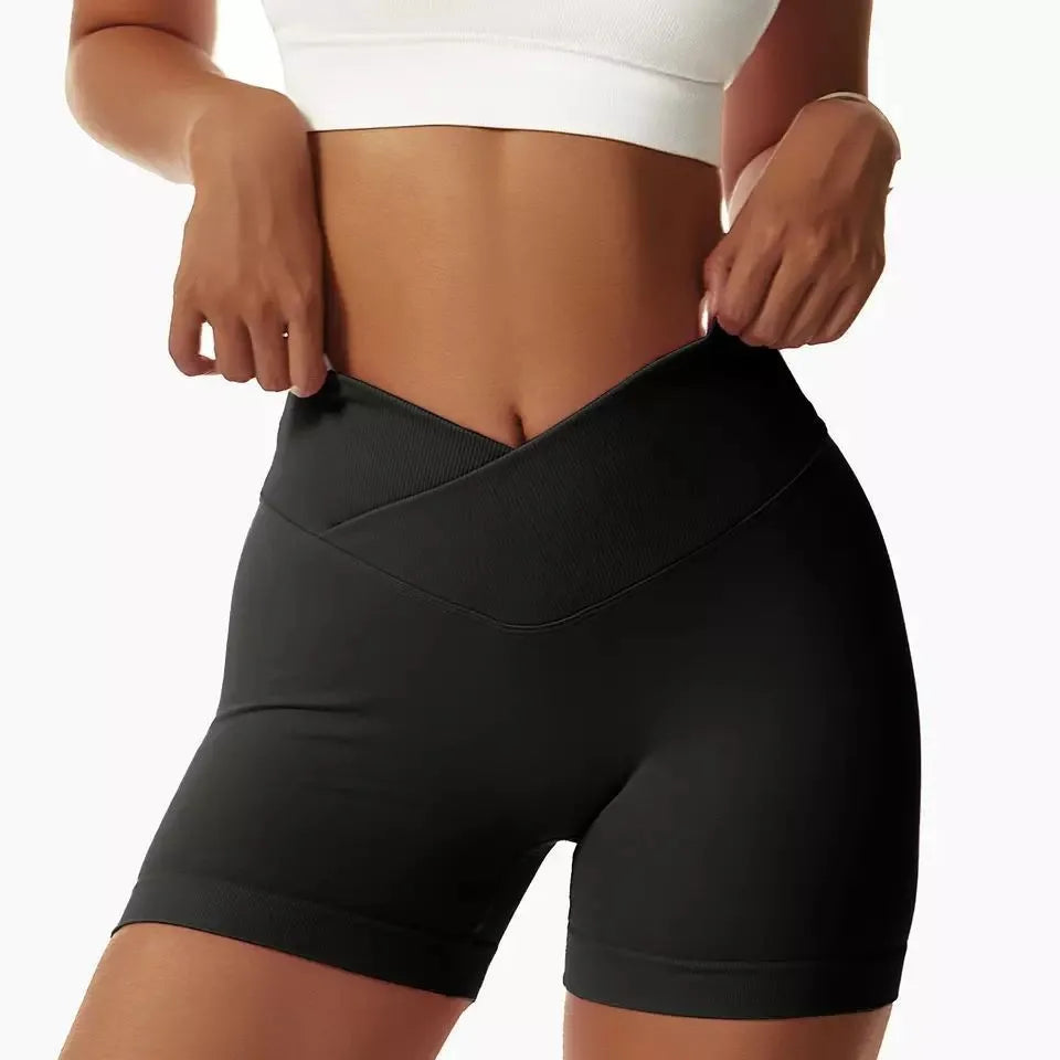 Yoga Impact Shorts Women Scrunch Bum Gym Shorts Low Waist Seamless Yoga Shorts Workout Biker Short Stretch Fitness Short Pants