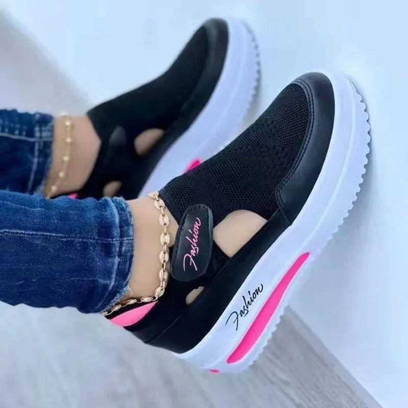 Women Tennis Shoes Female Mesh Breathable Casual Shoes Ladies Platform Hollow Out Sport Shoes
