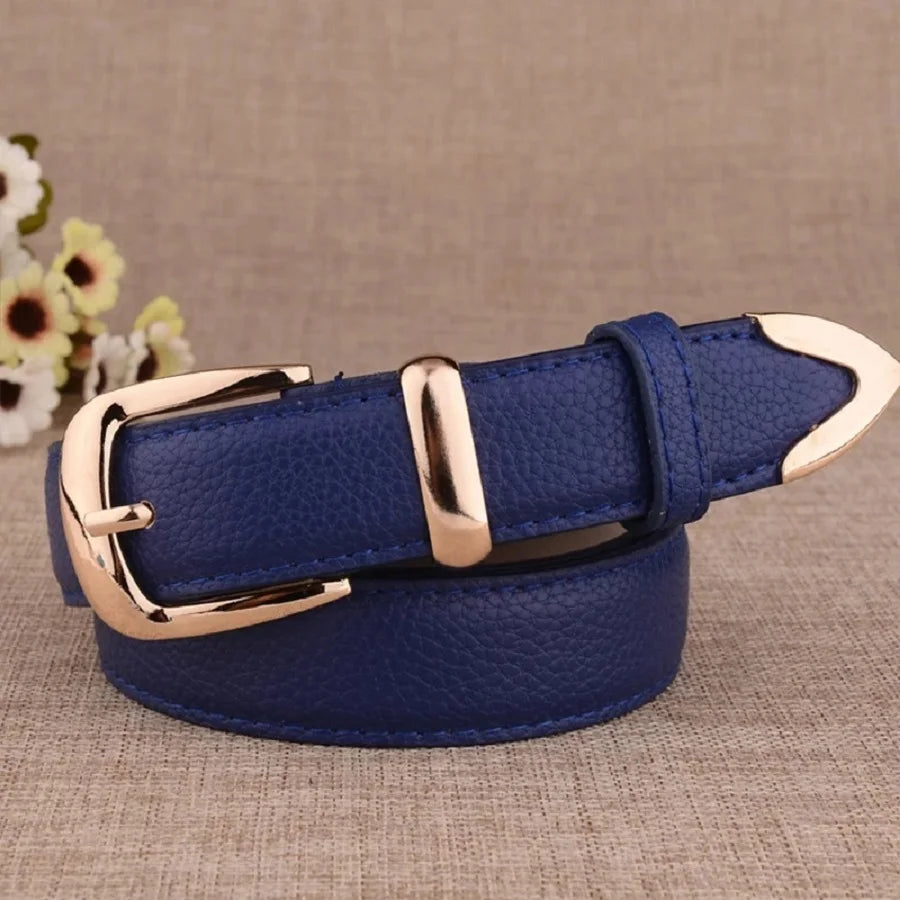 Women's Trousers Belt Leather Trend White Belt Fashion High Quality Trouser Belts Solid Vintage Pin Buckle Ladies Strap LB2146-