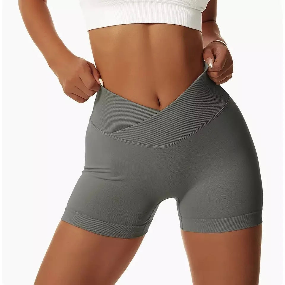 Yoga Impact Shorts Women Scrunch Bum Gym Shorts Low Waist Seamless Yoga Shorts Workout Biker Short Stretch Fitness Short Pants